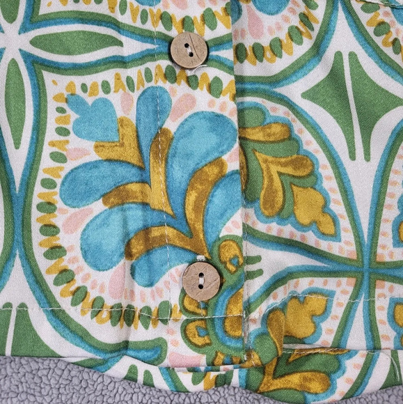 Haute Hippie Mosaic Relaxed Fit Coastal Button-up Blouse - Picture 4 of 10